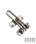 Heavy Duty Door Lock Swing Bar Guard For Home, 2.5 Inch High Security Zinc Alloy, Brushed Nickel Finish with 7 screws