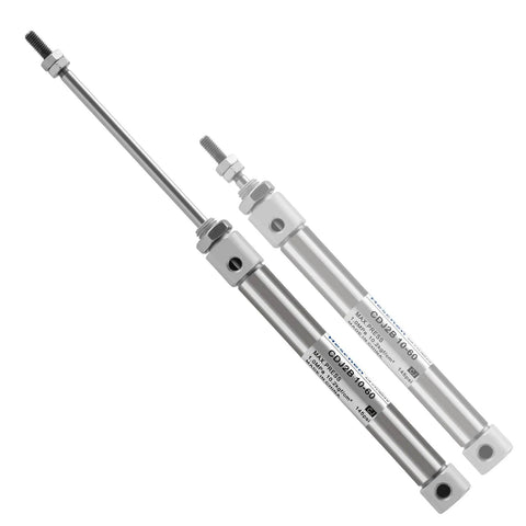 Slim Stainless Steel Air Pneumatic Cylinder With 10mm Bore 60mm Stroke M5 Port Double Acting Single Rod CDJ2B Series, side view