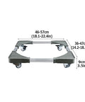 Heavy Duty Appliance Mover Trolley With Adjustable Base For Frig Freezer Washer Dryer Plant Pots And Cabinets Fits 36 To 47 In Width floor dolly dimensions 46-57cm width on wheels
