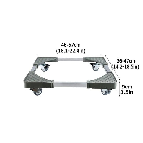 Heavy Duty Appliance Mover Trolley With Adjustable Base For Frig Freezer Washer Dryer Plant Pots And Cabinets Fits 36 To 47 In Width floor dolly dimensions 46-57cm width on wheels