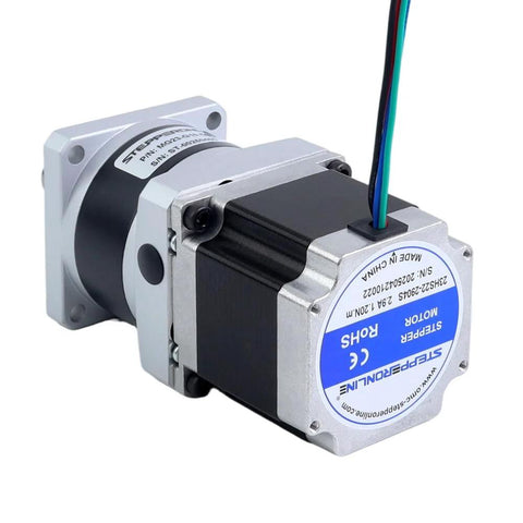 Nema 23 Stepper Motor with 10:1 Gearbox for precision motion control and high torque applications.