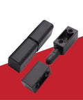 Inline Lift-Off Hinge Detachable Release Hinge One-Piece Zinc Die-Casting Black Powder Coated Finish M2.5x10 on red background