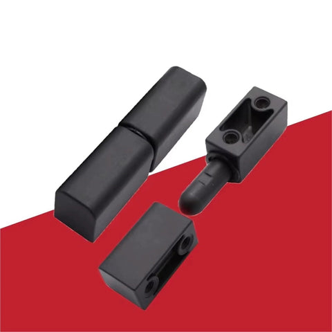 Inline Lift-Off Hinge Detachable Release Hinge One-Piece Zinc Die-Casting Black Powder Coated Finish M2.5x10 on red background