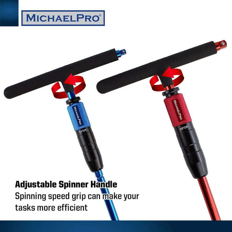 Gift Edition 1/4 And 3/8 Inch Drive T Handle Wrench Set With Spinner Handle showing adjustable grip and spinning speed