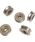 Buttery Smooth V Groove Deep Ball Bearings 10 Piece Set Carbon Steel V623ZZ 3x12x4mm displaying five precision roller bearings.