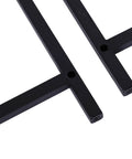 Heavy Duty 3D Printer Workbench With Mega Filament Spool Storage Removable Wood Desk Top And Legit Sturdy Alloy Steel Frame close-up of black steel frame parts.