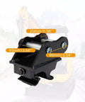 Fast Swap Quick Hitch For Mini Excavators And Backhoes, Fits 1 To 1.5 Ton Machines, 90mm Span And 25mm Hole, Quick Change Coupler