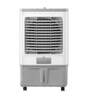 Quiet Portable Air Conditioner Fan With Three Speeds Ultra Low Noise Evaporative Swamp Cooler front view with mobile base.