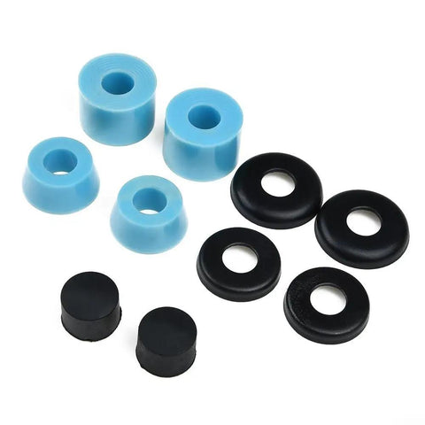 Skateboard Truck Rebuild Kit With Polyurethane Bushings Washers Pivot Cups And Shock Absorbers For 7 Inch Brackets in blue black