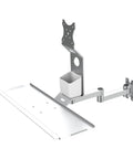 Beast Mode Heavy Duty Monitor And Keyboard Mount Industrial Wall Tray with a sleek design for desk organization.