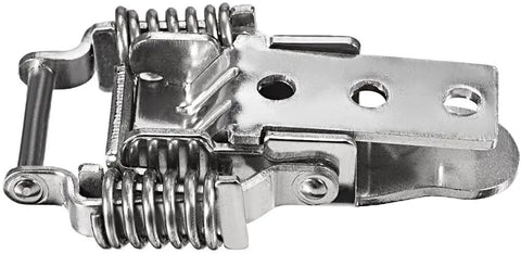 Beefy Stainless Steel Toggle Latch Clamp With Compression Spring, 95mm Long, showing double-spring system and metal finish
