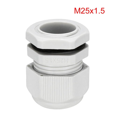 4 Pack M25 Cable Gland Waterproof Connector For 9 To 17 Mm Wire Diameter Plastic White Glands Joints, shown in front view.
