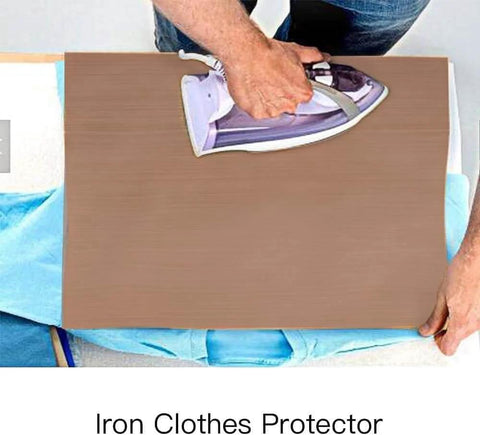 Person ironing with 3 Pack PTFE Teflon Sheets For Heat Press Non Stick Transfer 16 X 20 Inches Reusable Heat Resistant Craft Mats.