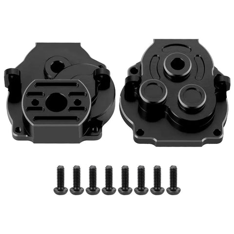 Heavy Duty Aluminum Transmission Housing Gearbox Case for TRX4M 1 18th Scale RC Crawler Upgrade Parts and Accessories Black Durable Aluminum Gearbox Shell Boost Strength Smooth Shifting Reliability and Overall Performance black set with screws