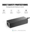 24V 4A 96W AC DC Power Adapter For ResMed AirSense 10 Series CPAP And BiPAP Machines US Plug Cord, shown front view, black color