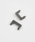 30 Pack Cabinet Door Angle Restriction Clips For 90 Degree Limit To Prevent Slamming And Wall Dings With Super Snug Hinge Guards showing two gray clips.