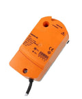 Heavy Duty Rotary Actuator Engineered To Replace Cqk24a Sr And Cqk230a Models, orange unit with labels for HVAC applications.