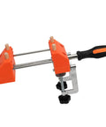 Durable Home Vise Table Work Bench Clamp With Stainless Steel Body And Non Slip Abs Jaws For Easy Woodworking Clamping Projects Plus Quick Clip Installation, orange ABS jaws.