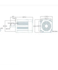 Technical drawing of Solid Copper PM Synchronous Motor 220V/380V, 0.37kW To 3kW Range, 4 Pole, 1500 RPM, 110 Housing detailing dimensions