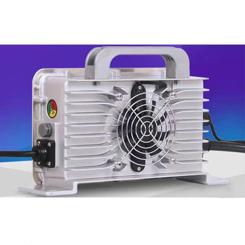 Pro Grade IP67 Waterproof 72V Battery Charger 30A 20S Compatible For LiFePO4 LiIon And Lead Acid Batteries with cooling fan.
