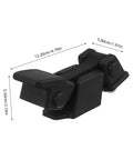 Flexible Hood Latch Lock Kit With Black T-Handle Hasps And Brackets, dimensions indicated, for engine hood vehicle use.