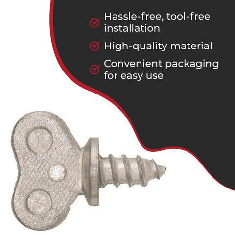 Quick Install License Plate Thumb Screws Size Fourteen One Quarter Inch By One Half Inch With One And One Eighth Inch Overall Length No Tools Needed Silver Car Mounting Hardware For Vehicles Fifty Count close-up view