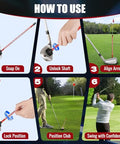 Golf Alignment Rods Swing Training Aid With Magnetic Base, 10 Inch Alignment Stick instructional steps and use visuals