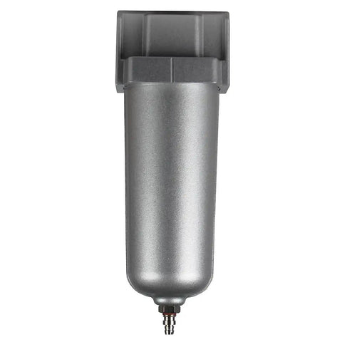 Heavy Duty 1/2 Inch Compressed Air Line Moisture And Water Filter Trap With Badass 5 Micron Cartridge metal body view