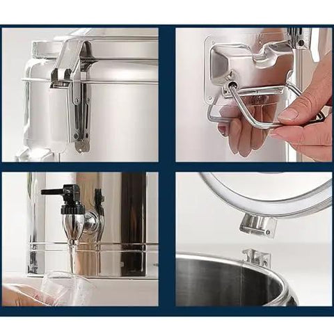 Hella Durable Double Wall Insulated Beverage Dispenser Keeps Your Drink Hella Hot Or Cold All Day Long Spill Free Pouring Handle close-up details