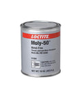 Front view of a 16 oz. can of Loctite Moly-50 metal-free thread lubricant, with labeling visible.