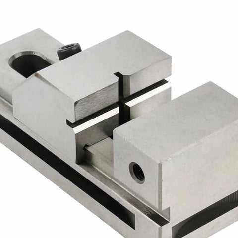 Close-up of Fast Clamp 2-Inch High-Precision Machine Vise for metalworking, precision grinding, EDM and wire cut, surface vise.