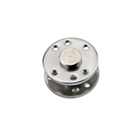 360-degree disk damping hinge with adjustable torque, metal finish and mounting holes.