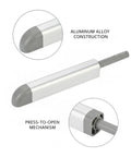 Press To Open Cabinet Latch For Handle Free Doors Aluminum Alloy Silver Finish No Knobs Needed, detail view