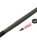 Steering Tie Rod End For 2015-2023 Dodge Charger, Challenger, And Chrysler 300 - OEM-Quality Replacement For Sharp Steering, Tight Handling, And Responsive Wheel Alignment. black metal tie rod end with nut and grease packet