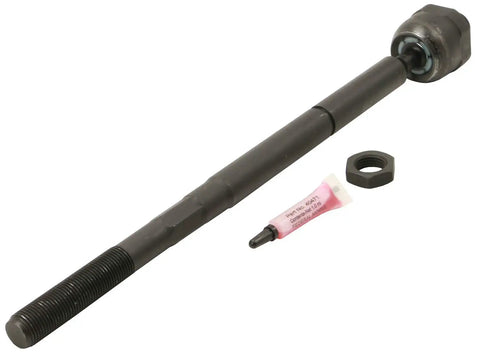 Steering Tie Rod End For 2015-2023 Dodge Charger, Challenger, And Chrysler 300 - OEM-Quality Replacement For Sharp Steering, Tight Handling, And Responsive Wheel Alignment. black metal tie rod end with nut and grease packet