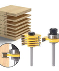 Two Piece Slot Cutter Router Bit Set With Bearings One Quarter Inch Shank Six Cutting Widths For Precise Grooves Adjustable Three Wing Slotting Bits