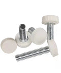 M4x18mm Knurled Thumb Screws Set Of 20, White Round Head Threaded Knob Grips, Easy Tightening, Solid Metal And Plastic Construction