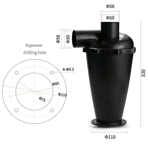 Shop Ready Industrial And Home Woodworking Vacuum Dust Collector With Flange Filter For Dust Separator And Efficient Air Flow
