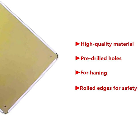 Back of Photography Cheat Sheet Metal Sign 8 By 12 Inch Vintage Tin Plaque showing pre-drilled holes and rolled edges for safety