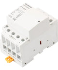 Heavy Duty 110V AC 4 Pole Contactor With Four Normally Open Contacts, 50A Rating, DIN Rail Mount for HVAC motors and lighting