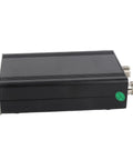Auto Tuner For Ham Radio With 1.8 To 55 MHz Range Hands Free Auto Tuning No Wires 0.96 Inch OLED Display, side view, metal housing.