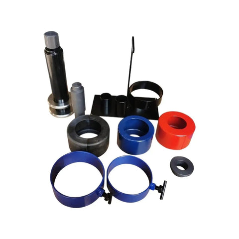 Dana Beefy Differential Bearing Puller Kit For 8 To 11.5 Inch Axles shown with its nine components and rings.