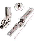 90 Degree Folding Door And Shelf Hinge With Hidden Bracket For Tables And Cabinets, Rust Resistant Steel, No Drill Needed.