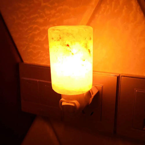 Himalayan Salt Lamp 2 Pack Plug In Night Light With 360 Degree Adjustable Wall Plug Pink Crystal Rock Salt Hand Crafted Cylinder Size