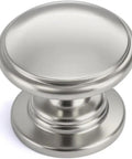 Top Shelf Brushed Nickel Cabinet Knobs, Fresh Silver Drawer Pulls, Solid Zinc Alloy Hardware, rust-resistant knob close-up.