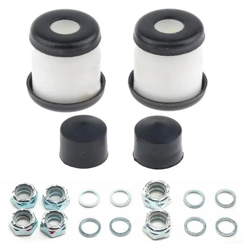 Purple Skateboard Truck Conversion Kit with rubber bushings, joint cups, axle nuts, and washers for improved stability.
