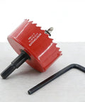 3 Inch Hole Saw With Arbor HSS Bi Metal Hole Cutter for wood, plastic, drywall with hex key on table