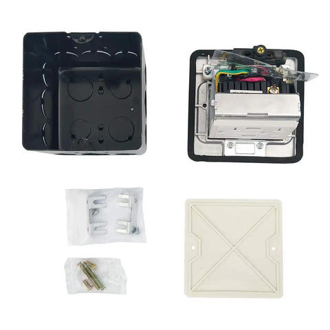 Parts of Hidden Pop Up Countertop And Floor Outlet With USB Sockets, Waterproof 20A Receptacle In Stainless Steel Box