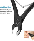 Half Jaw Cuticle Clippers For Pro Grade Nail Care Stainless Steel Cuticle Cutters With Double Spring Detail