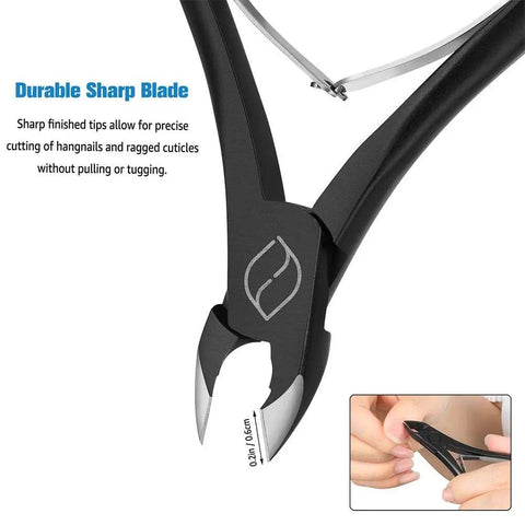 Half Jaw Cuticle Clippers For Pro Grade Nail Care Stainless Steel Cuticle Cutters With Double Spring Detail